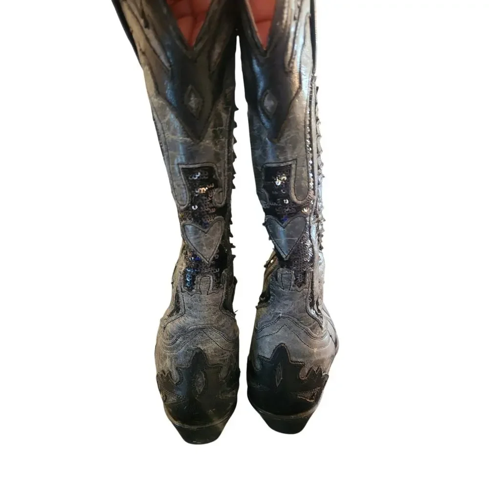 Corral Women's Sequence Eagle Boots Black Style R1003 6.5